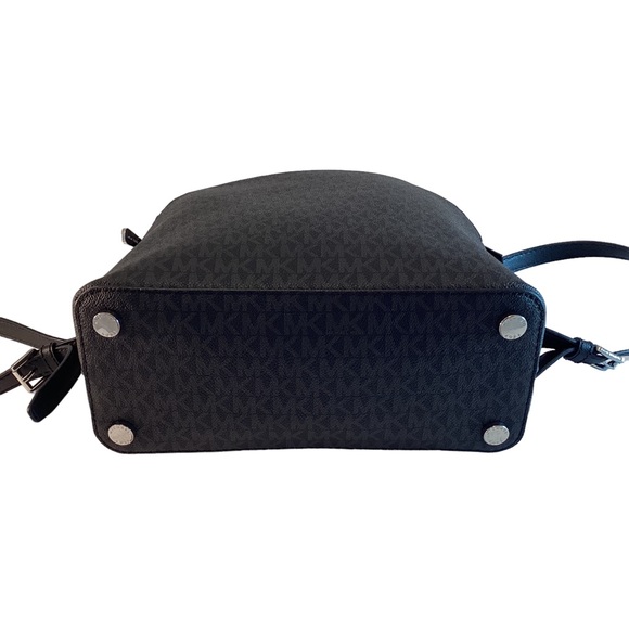 MICHAEL KORS Backpack Leather EMMY Large Dome BLACK Monogram 35H9SY3B7B - Picture 7 of 13